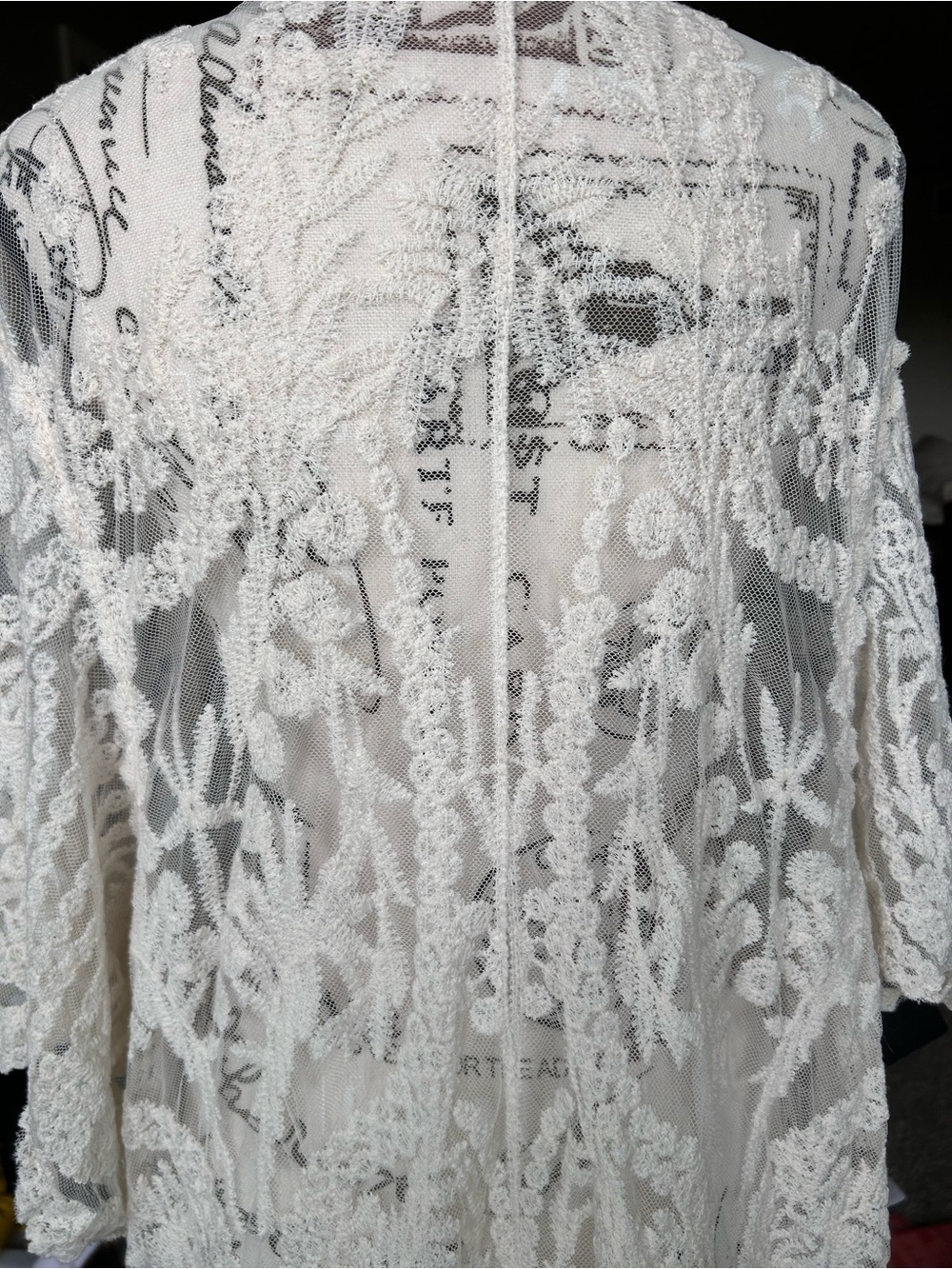 Boho Ivory Lace Duster OS - Picture 4 of 8